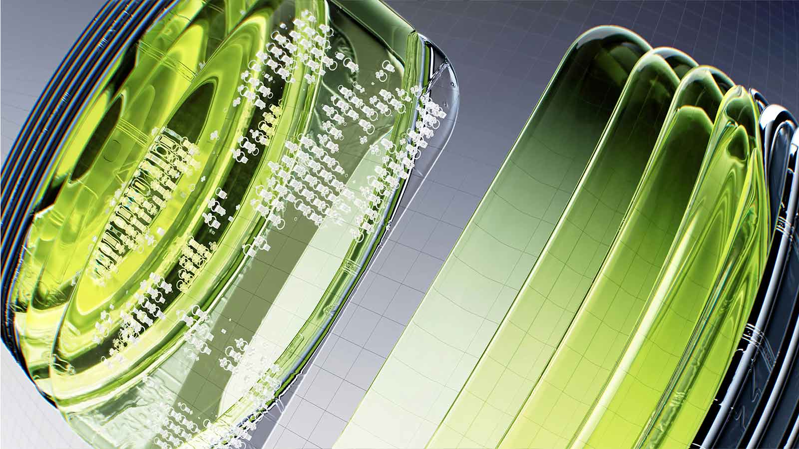 close-up of a green and white glass property title