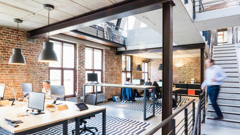 a group of people in an office Mortgage Lending