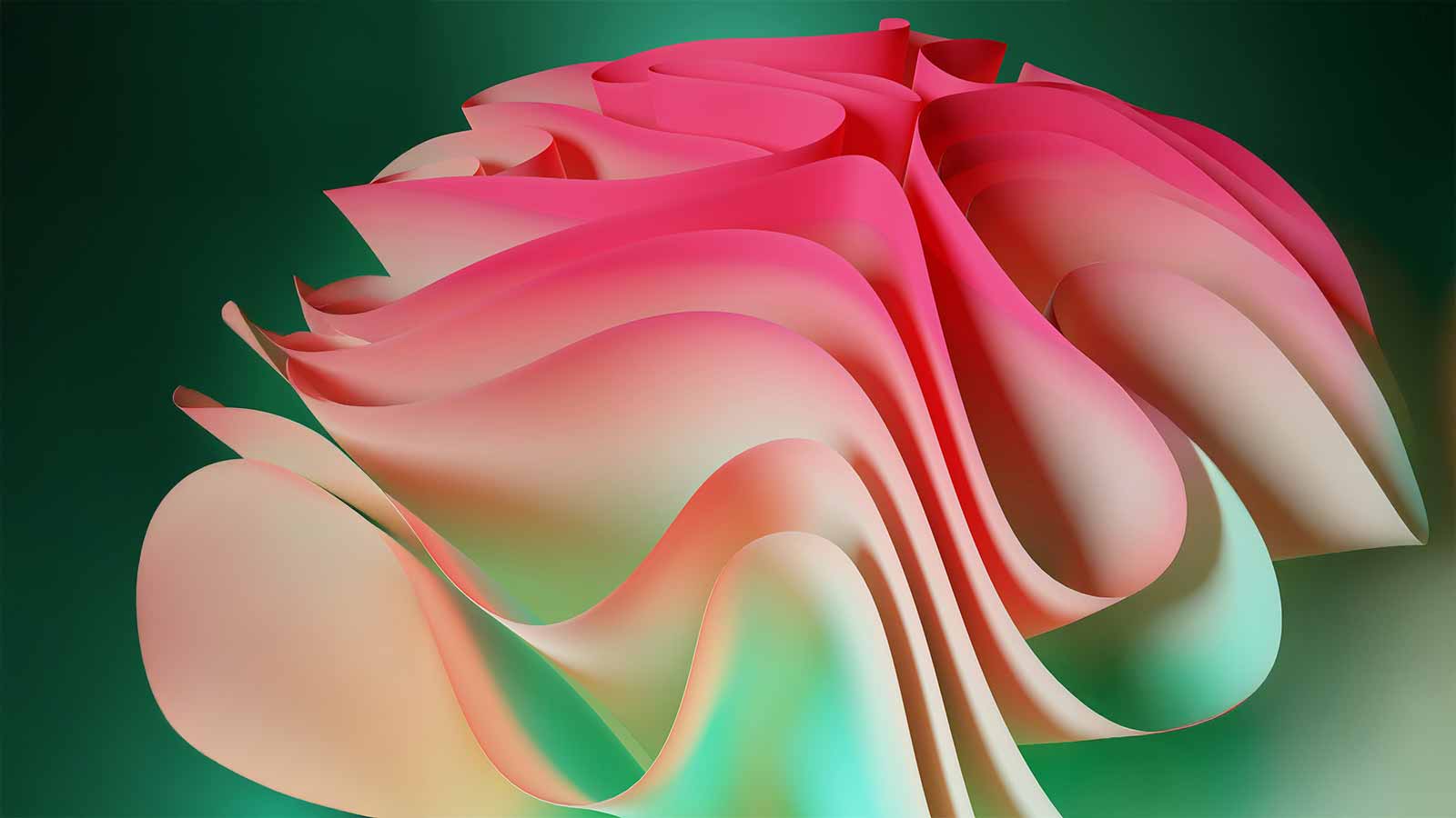 a pink and green wavy paper automated title examination