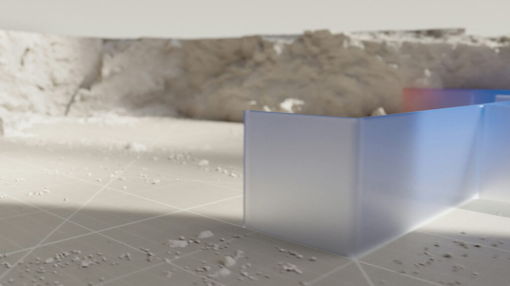Abstract landscape with translucent structures abstractor
