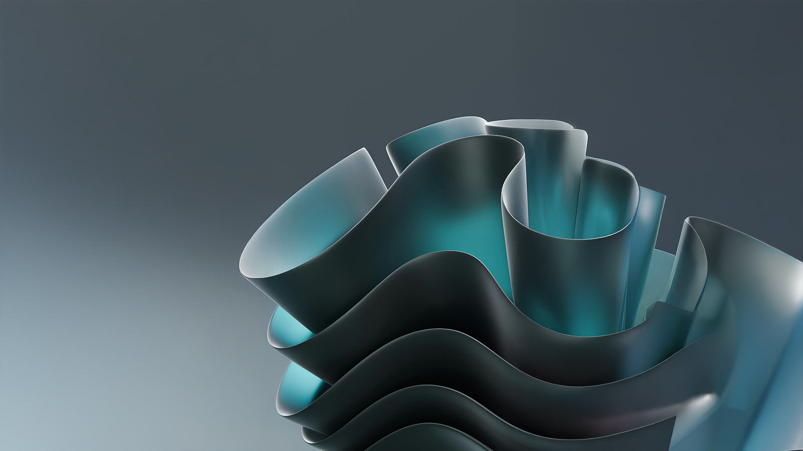 Abstract wavy sculpture in soft colors Deed Ownership