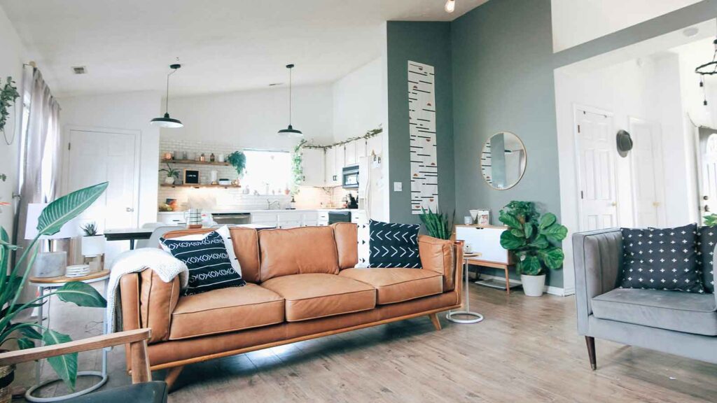 Modern living room with stylish decor Webhook
